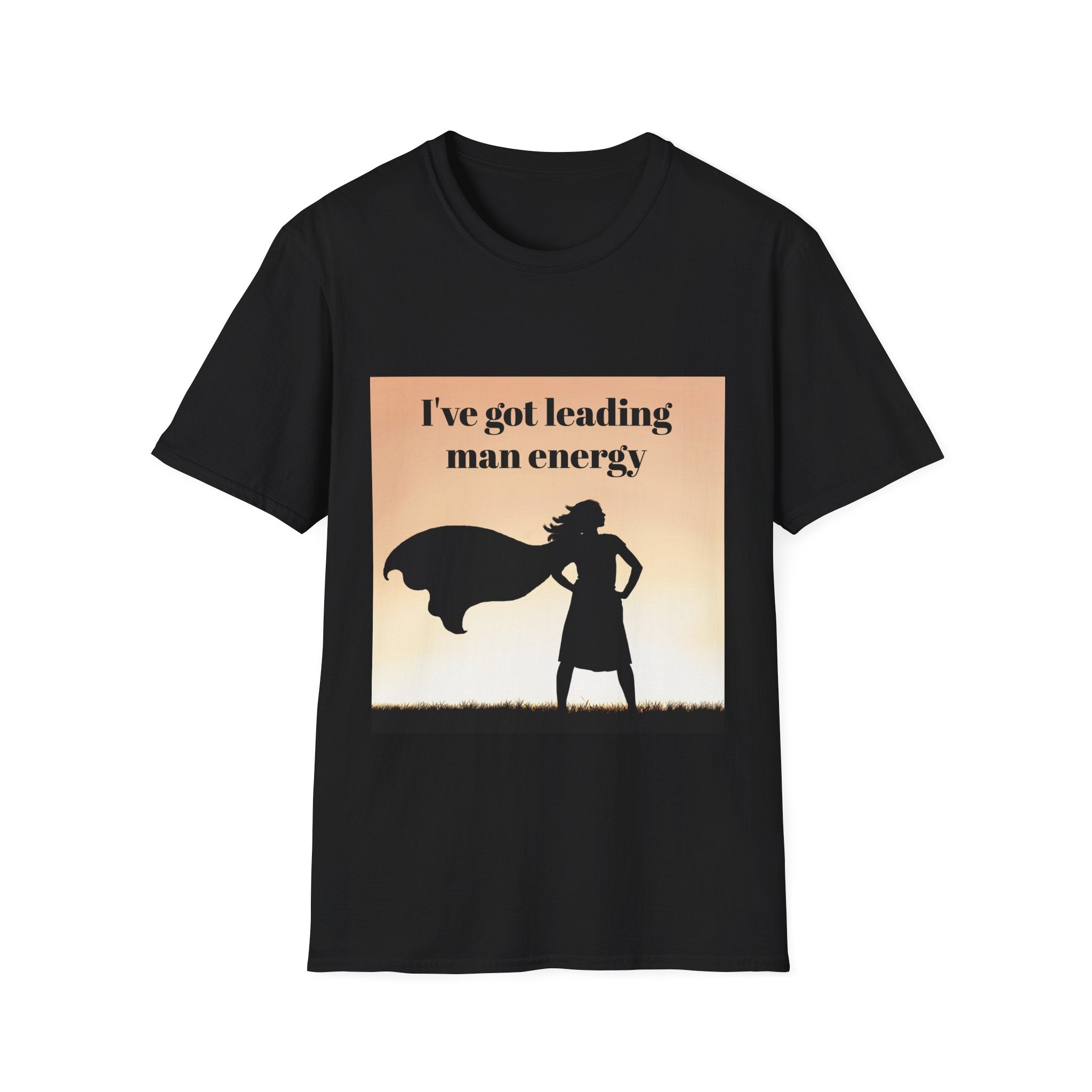 Leading Man Energy Silhouette T-Shirt: Leading Man Energy Tee, Inspirational Gift, Casual Wear, Unisex, Softstyle Apparel