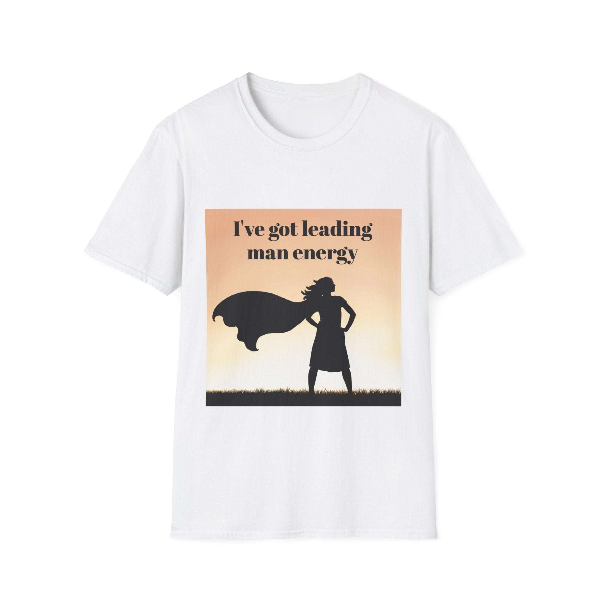 Leading Man Energy Silhouette T-Shirt: Leading Man Energy Tee, Inspirational Gift, Casual Wear, Unisex, Softstyle Apparel